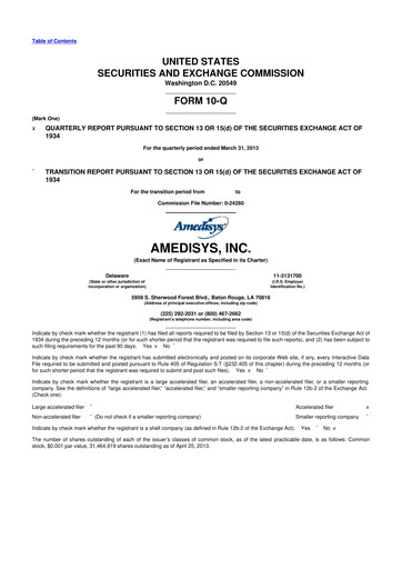 Thumbnail Amedisys 10-Q Quarterly Report FY 