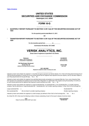 Thumbnail Verisk Analytics 10-Q Quarterly Report FY2013 
