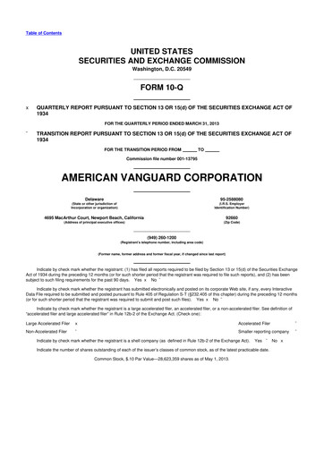 Thumbnail American Vanguard 10-Q Quarterly Report FY 