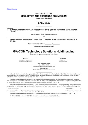 Thumbnail MACOM Technology Solutions 10-Q Quarterly Report FY2013 