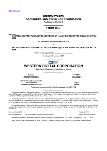 Thumbnail Western Digital 10-Q Quarterly Report FY2013 