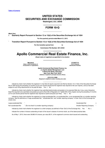 Thumbnail Apollo Commercial Real Estate Finance 10-Q Quarterly Report FY2013 