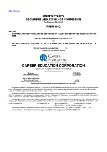 Miniature Perdoceo Education 10-Q Rapport trimestriel 2013 