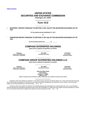 Thumbnail Compass Diversified Holdings 10-Q Quarterly Report FY2013 