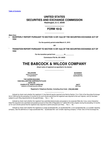 Thumbnail BWX Technologies
 10-Q Quarterly Report FY2013 