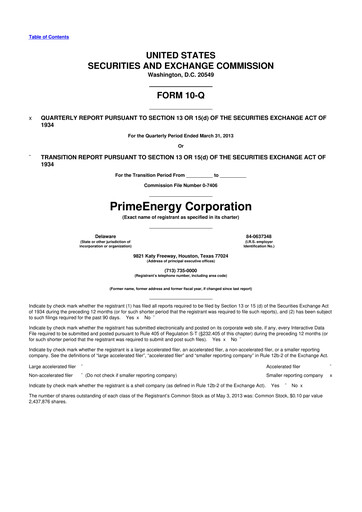 Thumbnail PrimeEnergy Resources 10-Q Quarterly Report FY2013 