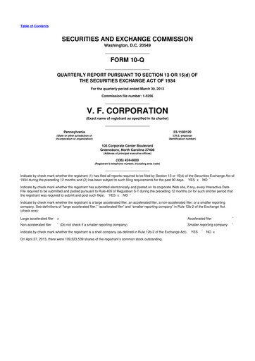 Thumbnail VF Corporation 10-Q Quarterly Report FY2013 