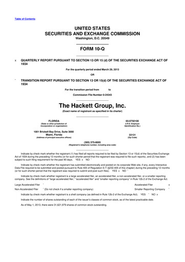Thumbnail The Hackett Group

 10-Q Quarterly Report FY2013 