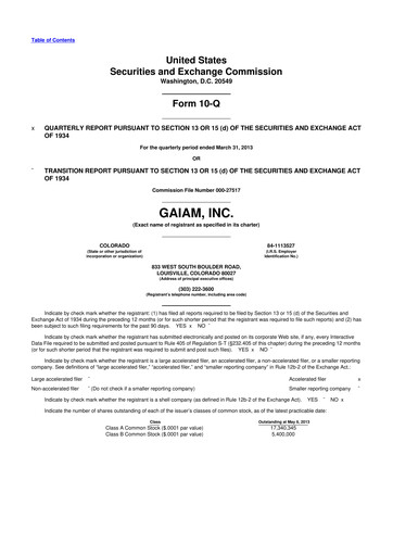 Thumbnail Gaia 10-Q Quarterly Report FY 