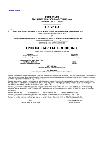 Thumbnail Encore Capital Group 10-Q Quarterly Report FY2013 
