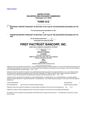 Thumbnail Banc of California 10-Q Quarterly Report FY2013 