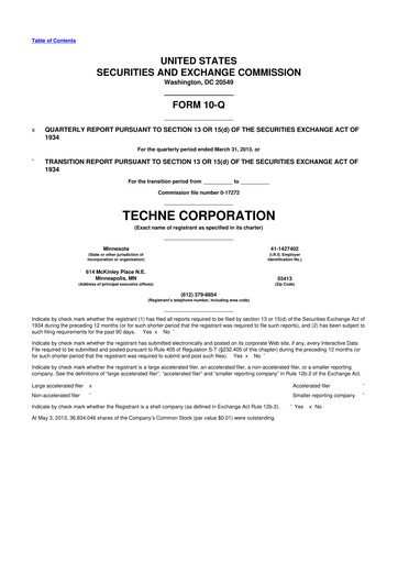 Vorschaubild Bio-Techne 10-Q Quartalsbericht 2013 