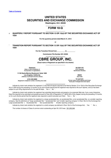 Thumbnail CBRE Group
 10-Q Quarterly Report FY2013 
