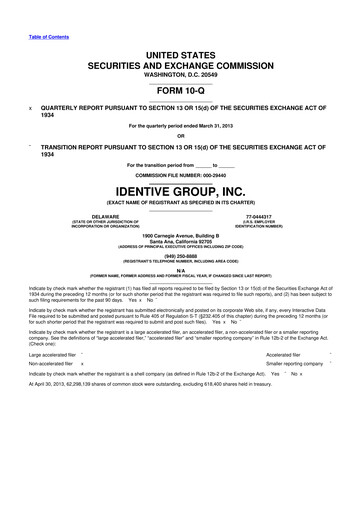 Thumbnail Identiv 10-Q Quarterly Report FY2013 
