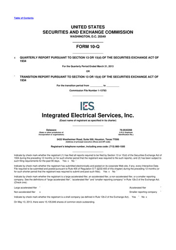 Thumbnail IES Holdings 10-Q Quarterly Report FY2013 