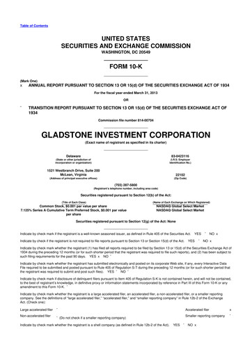 Thumbnail Gladstone Investment 10-K Annual Report 