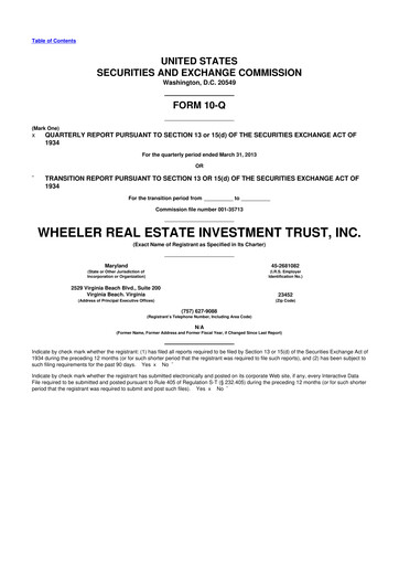 Thumbnail Wheeler Real Estate Investment Trust 10-Q Quarterly Report FY2013 