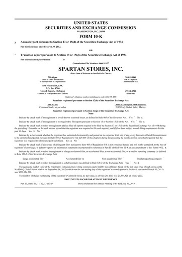 Thumbnail SpartanNash
 10-K Annual Report 2013