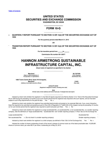 Miniature HASI (HA Sustainable Infrastructure Capita) 10-Q Rapport trimestriel  