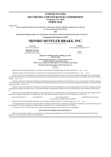 Thumbnail Monro 10-K Annual Report 2013