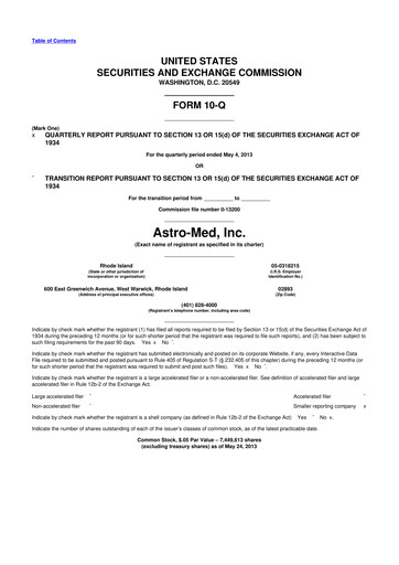 Thumbnail AstroNova, Inc. 10-Q Quarterly Report FY2014 