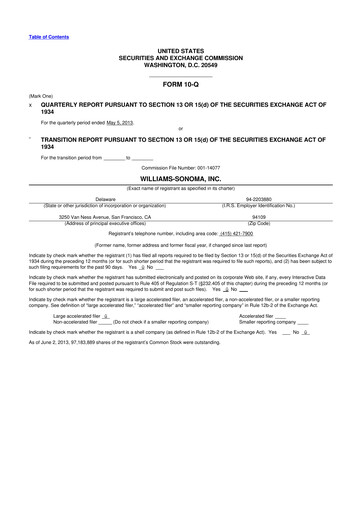 Thumbnail Williams-Sonoma 10-Q Quarterly Report FY2013 