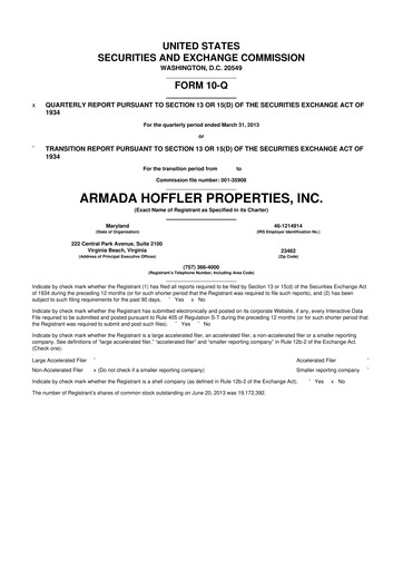 Vorschaubild Armada Hoffler Properties
 10-Q Quartalsbericht  
