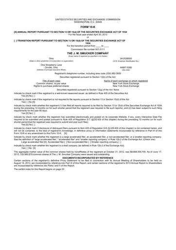 Thumbnail J.M. Smucker Company 10-K Annual Report 2013