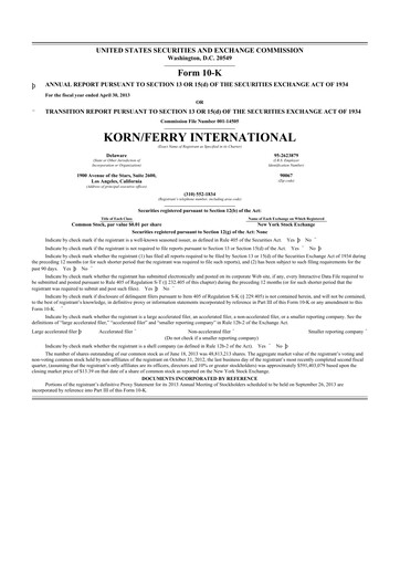 Thumbnail Korn Ferry
 10-K Annual Report 2013