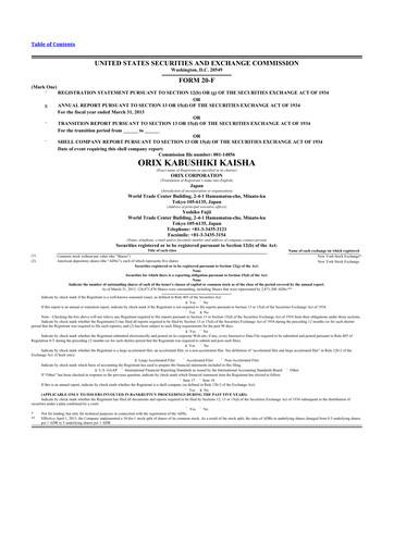 Thumbnail ORIX
 20-F Annual Report 2012