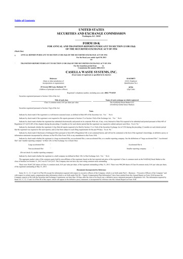 Thumbnail Casella Waste Systems
 10-K Annual Report 2013