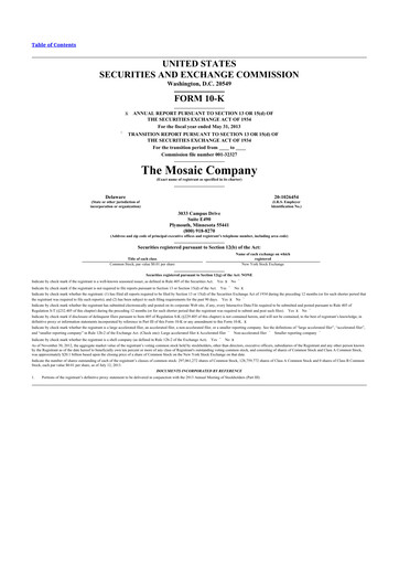 Thumbnail The Mosaic Company 10-K Annual Report 2013