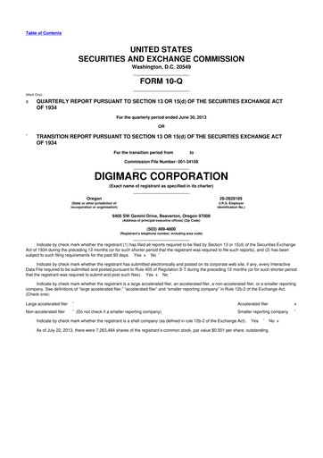 Thumbnail Digimarc
 10-Q Quarterly Report FY2013 