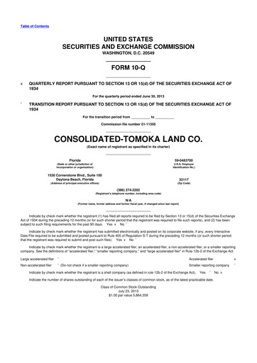 Thumbnail CTO Realty Growth 10-Q Quarterly Report FY2013 