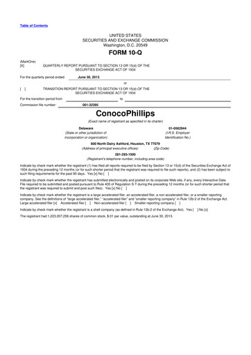 Thumbnail ConocoPhillips 10-Q Quarterly Report FY2013 