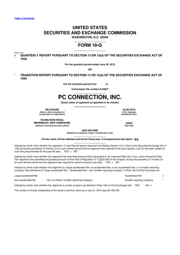 Thumbnail PC Connection
 10-Q Quarterly Report FY2013 