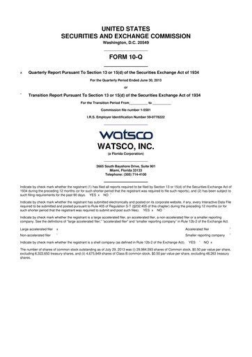 Thumbnail Watsco
 10-Q Quarterly Report FY2013 