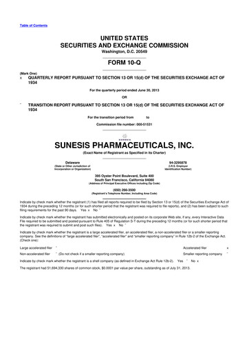 Vorschaubild Viracta Therapeutics 10-Q Quartalsbericht 2013 