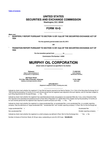 Thumbnail Murphy Oil
 10-Q Quarterly Report FY2013 