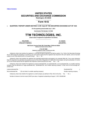 Thumbnail TTM Technologies
 10-Q Quarterly Report FY2013 