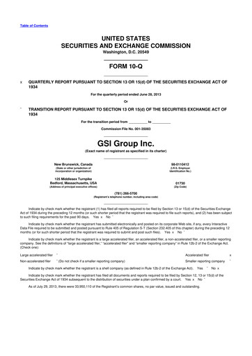 Miniature Novanta 10-Q Rapport trimestriel 2013 