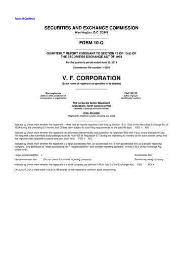 Thumbnail VF Corporation 10-Q Quarterly Report FY2013 