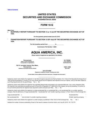 Thumbnail Essential Utilities
 10-Q Quarterly Report FY2013 