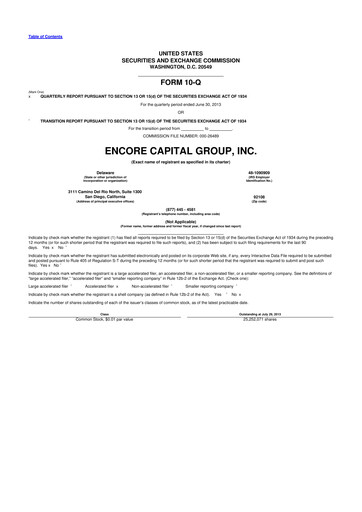 Thumbnail Encore Capital Group 10-Q Quarterly Report FY2013 