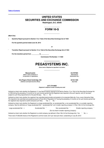 Thumbnail Pegasystems 10-Q Quarterly Report FY2013 