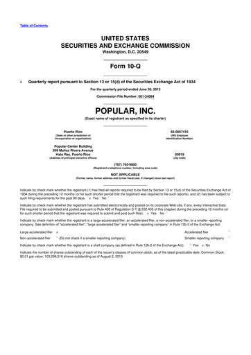 Thumbnail Popular, Inc. (Banco Popular de Puerto Rico) 10-Q Quarterly Report FY2013 