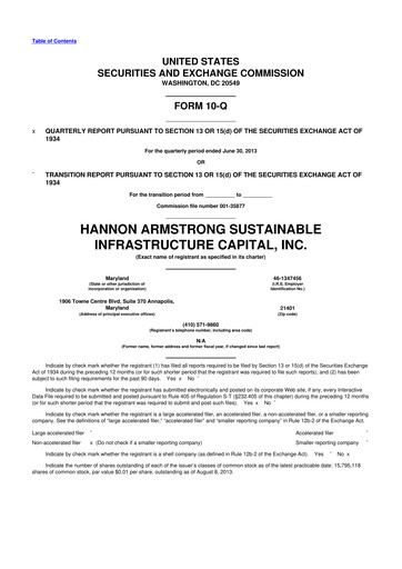 Miniature HASI (HA Sustainable Infrastructure Capita) 10-Q Rapport trimestriel 2013 