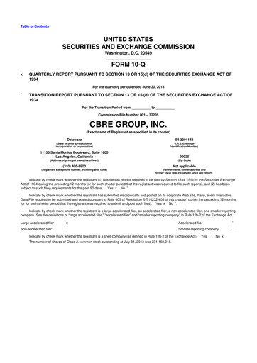 Thumbnail CBRE Group
 10-Q Quarterly Report FY2013 