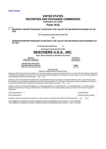 Thumbnail Skechers
 10-Q Quarterly Report FY2013 