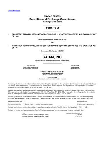 Thumbnail Gaia 10-Q Quarterly Report FY 